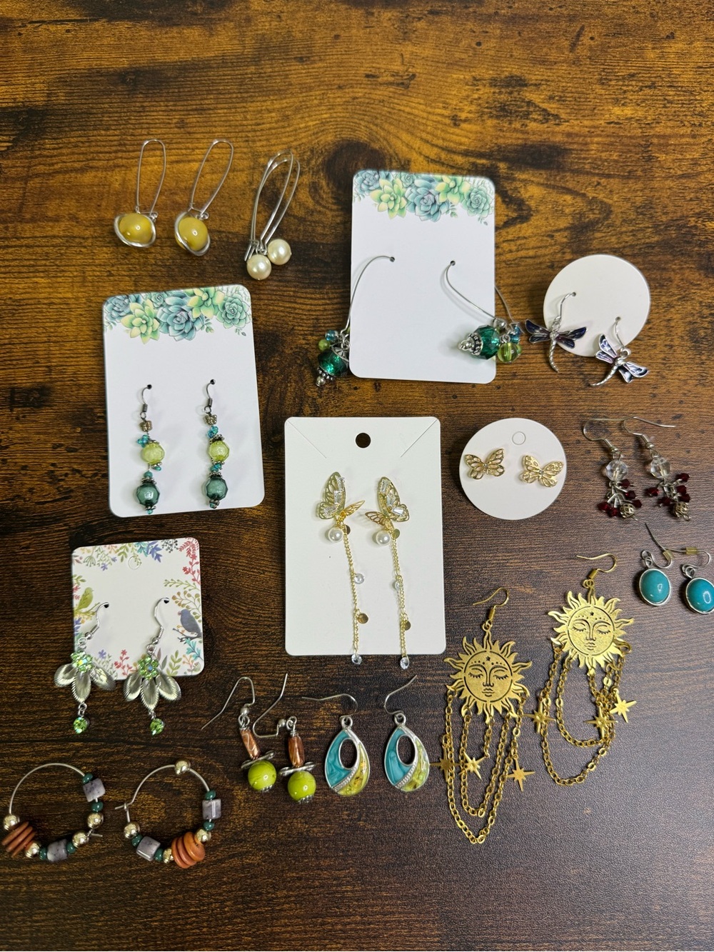 Whimsical Earrings Bundle - Fashion Jewelry Beaded Butterfly Sun